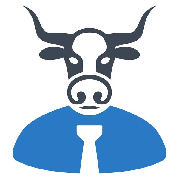 Bull szef płaskim ikona — Wektor stockowy