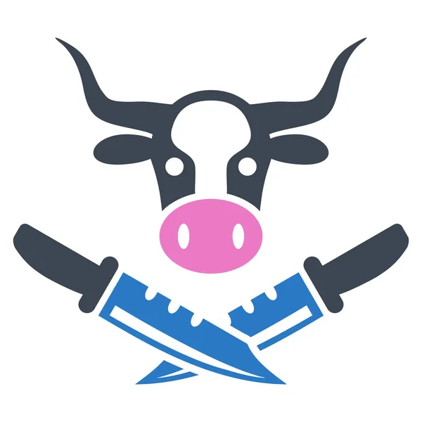 Krowa Butchery płaskie ikona — Zdjęcie stockowe
