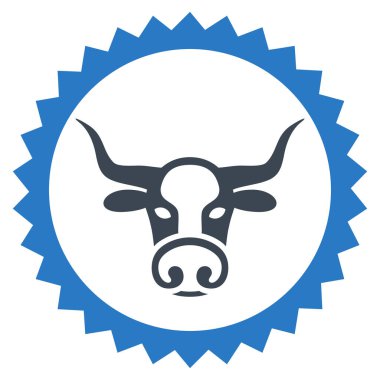 İnek mühür damgası düz simgesi