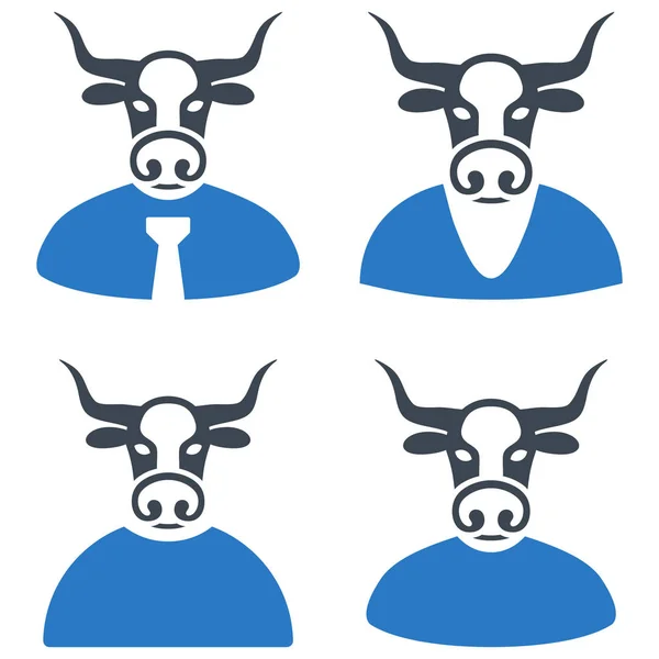 Bull Boss Плоскі піктограми — стоковий вектор