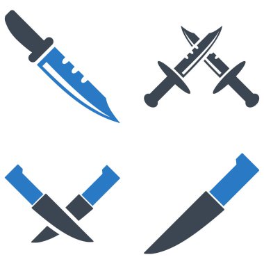 Bıçak düz simgeler