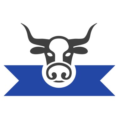 İnek Ödülü şeritler düz simgesi