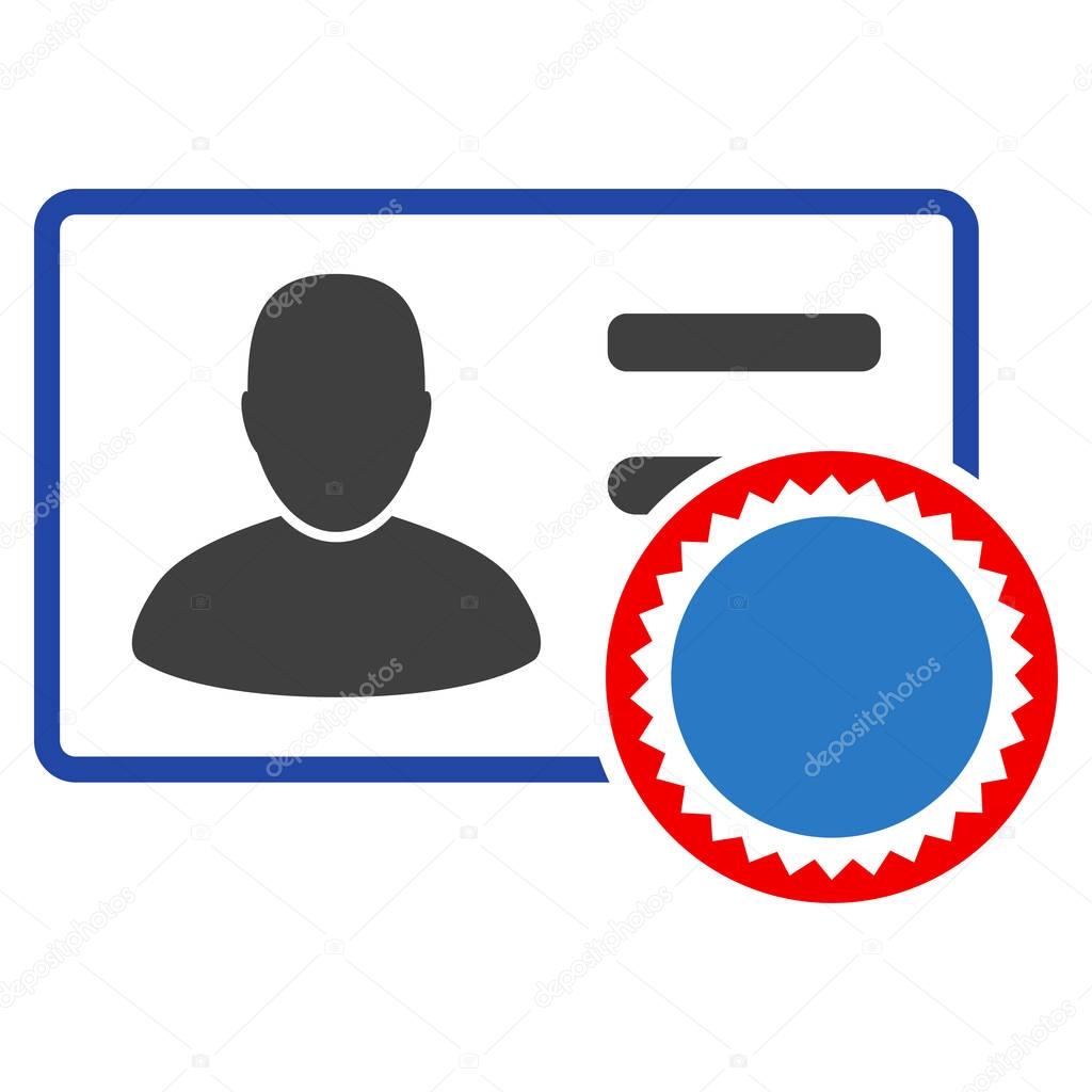 Stamped User Card Flat Icon