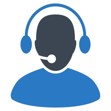 Çağrı Merkezi çalışan düz simgesi