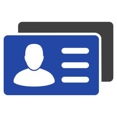 Kullanıcı hesap kartları düz simgesi