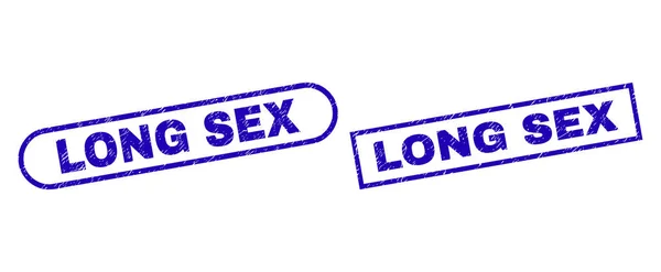 Μακρύ σεξ μπλε ορθογώνιο σφραγίδα με ακαθόριστη επιφάνεια — Διανυσματικό Αρχείο