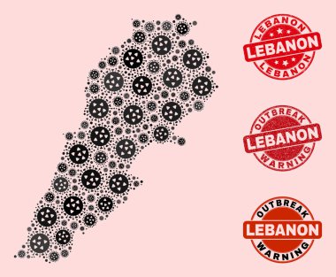 Mozaik Lübnan Harita ve Tehlike Damgalarının Salgın Bileşimi
