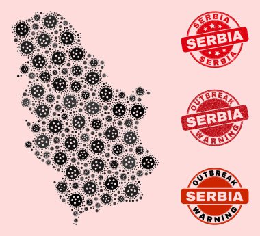 Sırbistan Mozaik 'in Grip Virüsü Bileşimi Harita ve Tehlike Damgaları