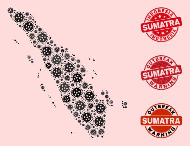 Mozaik Sumatra Haritası ve Yapılandırılmış Damgaların Kapsamlı Kilitlenme Bileşimi