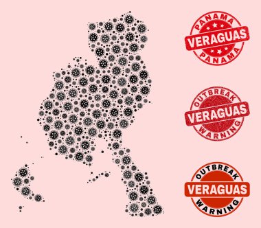 Mozaik Veraguas Vilayet Haritası Virüs Kolajı