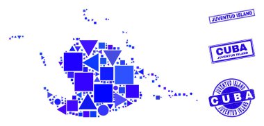 Mavi Geometrik Mozaik Islahevi Harita ve Mühürleri