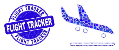 Mavi Çizik Uçuş İzleyici Mühür ve Uçak Gelişi Mozaiği