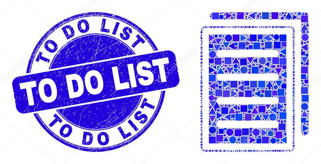 Blue Grunge To Do List Stamp and List Page Mosaic