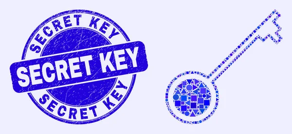 푸른 고난의 열쇠 실 과 열쇠 모세 — 스톡 벡터