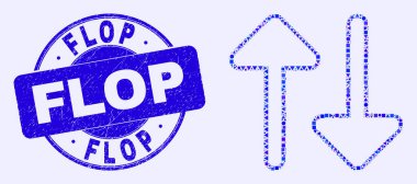 Mavi Çizik Fiyakalı Mühür ve Dikey Değişim Okları Mozaiği