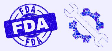 Mavi Tehlike FDA Damgası ve Seçenekler Mozaiği