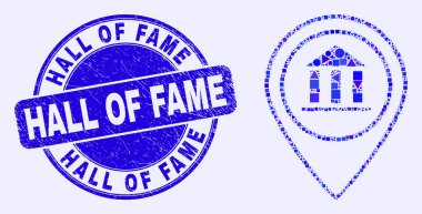Blue Scratched Hall of Fame Pulu ve Müze Haritası Mozaiği