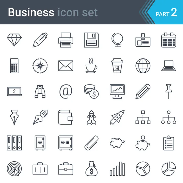 Geschäft einfache dünne Symbol-Set isoliert auf weißem Hintergrund — Stockvektor