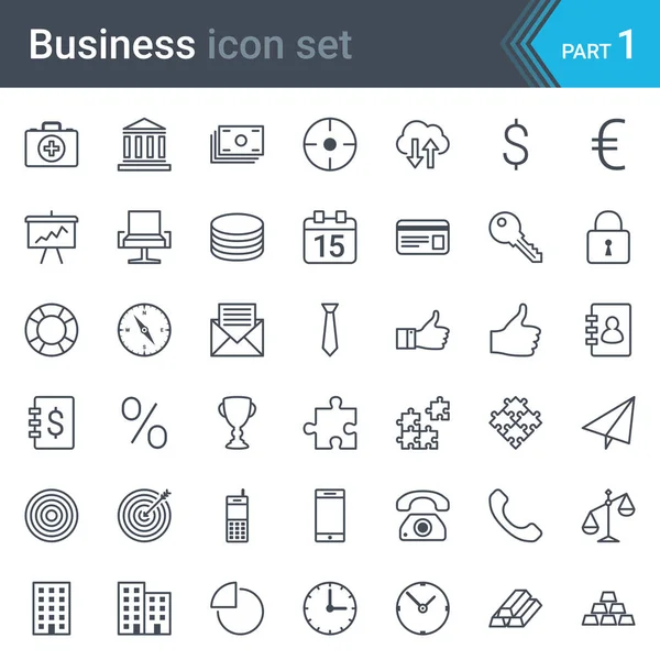 Geschäft einfache dünne Symbol-Set isoliert auf weißem Hintergrund — Stockvektor
