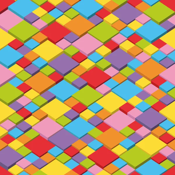 Abstract Vector Achtergrond Van Multi Gekleurde Blokjes Naadloze Herhaalbare Patroon — Stockvector