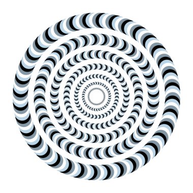 Gerçek dışı ve hipnotik Göz yanılsaması. Yaratıcı hüner ve nistagmus vektör çizim.