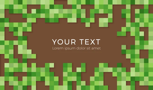 Abstrakte Pixel Hintergrundillustration Nahtlose Grüne Und Braune Fliesen Mit Schatten — Stockvektor