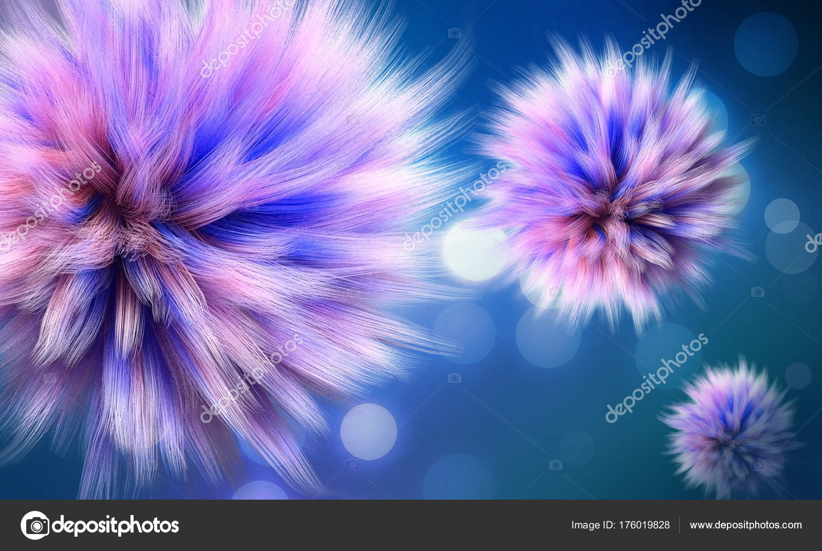 Fluffy Colorful Ball Colored Background