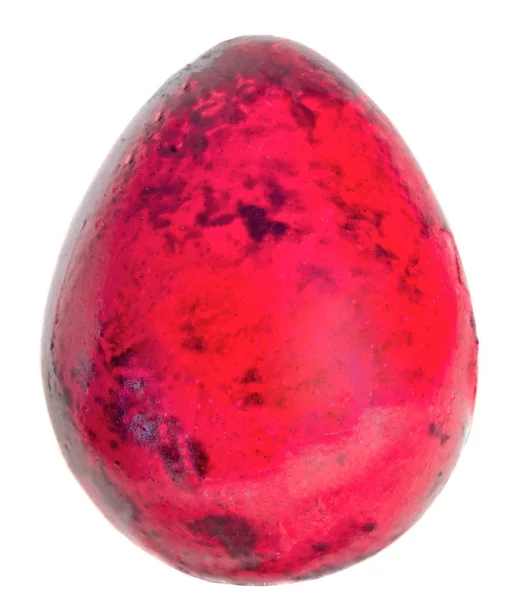 赤の伝統的なイースターの卵、うずら卵、すぐ、分離 — ストック写真