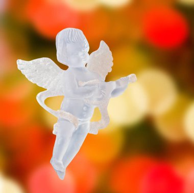 Noel ağacı, kanatlar, şarkı için şeffaf melekler süsleme, 