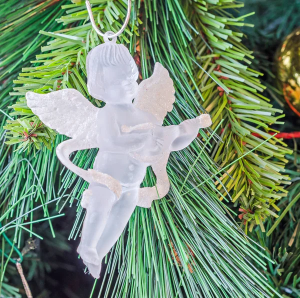 Adorno de ángeles transparentes para árbol de Navidad, alas, canto , — Foto de Stock