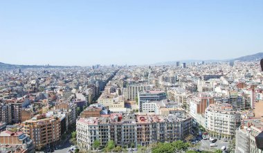 Barcelona, İspanya, 27 Nisan 2010. Cityscape Mirador üstünden