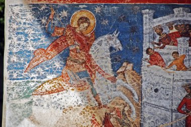 Moldova, Romanya - 4 Temmuz 2014. Manastır Voronet ziyaret etti