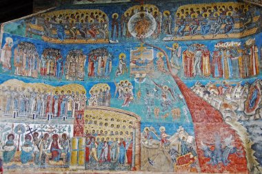 Moldova, Romanya - 4 Temmuz 2014. Manastır Voronet ziyaret etti