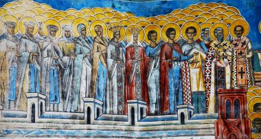 Moldova, Romanya - 4 Temmuz 2014. Manastır Voronet ziyaret etti