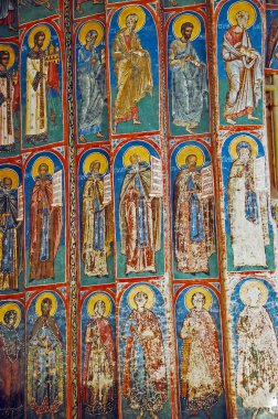 Moldova, Romanya - 4 Temmuz 2014. Manastır Voronet ziyaret etti