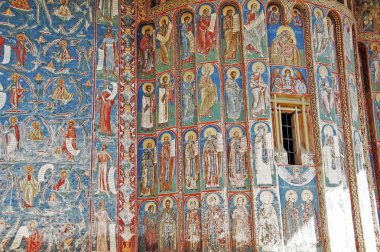 Moldova, Romanya - 4 Temmuz 2014. Manastır Voronet ziyaret etti