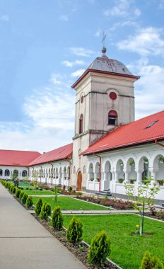 Manastır Ghighiu mucize simgesi ve şifa bahar ile 16 yüzyılda inşa. Dış Cephe detay