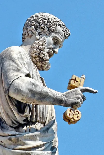 Rome, Italy - July 12, 2013. The Statue of Saint Peter with key