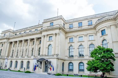 Bucharest, Romanya - 25 Mayıs 2014: Ulusal Sanat Müzesi, Kraliyet Sarayı.