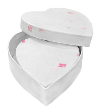 Sevgililer günü kutusu, yakın çekim, izole kalp şeklinde.