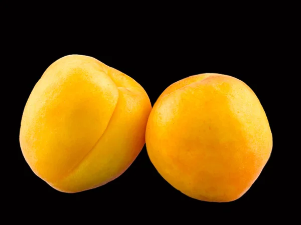 Yellow orange apricots, isolated background, close up cutout — Stock Photo, Image