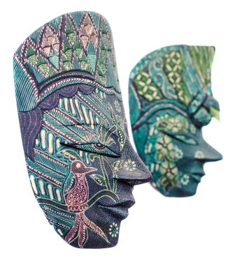 Canlı renkli Afrika maskeleri, erkek ve kadın, Cadılar Bayramı maskesi