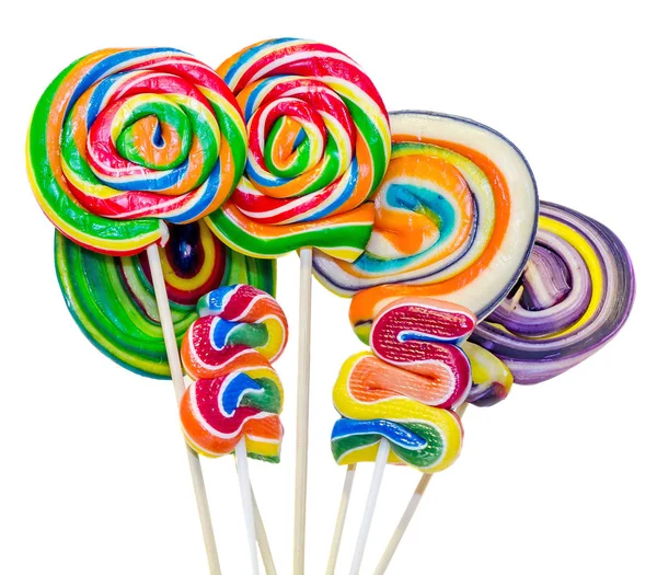 彩色的甜甜的糖、 棒棒糖、 圣尼古拉斯糖果 — 图库照片