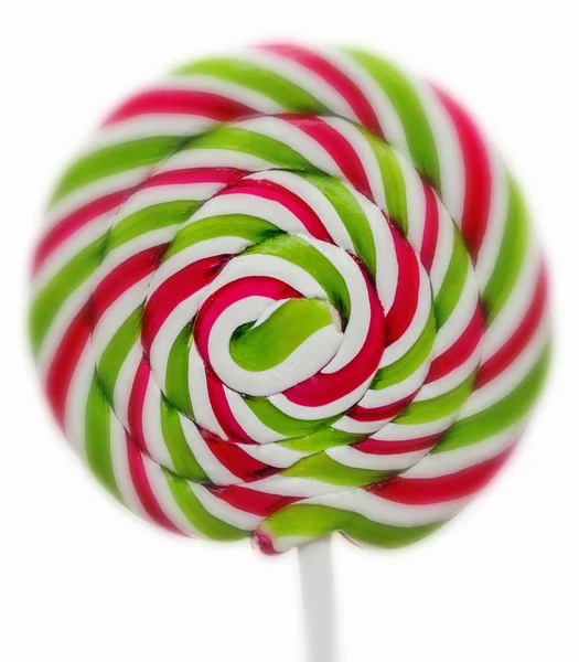 生动的彩色糖果圣诞树枝，棒棒糖，螺旋形状 — 图库照片
