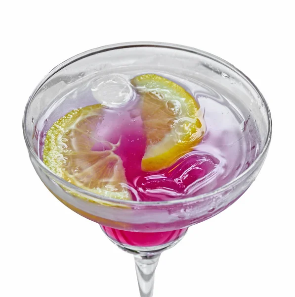 Cocktail lever de soleil Tequila dans un verre transparent avec glace et tranche — Photo
