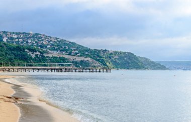 Golden sands, güneş ile Karadeniz kıyı Albena, Bulgaristan