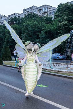 Bucharest, Romanya - 1 Ağustos 2017: Şehir açık geçit töreni, carnav