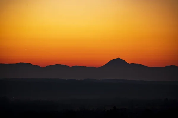 Sundown Mountain Auvergne France — Stock Photo, Image