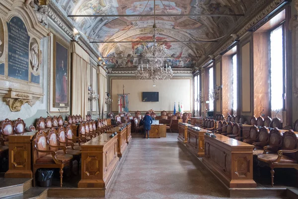 Bologna Şehir Konseyi odası Bolog bir belediye binası içinde görünüm