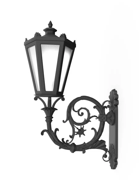 Lanterna clássica de parede de rua. 3d renderizado no fundo branco — Fotografia de Stock